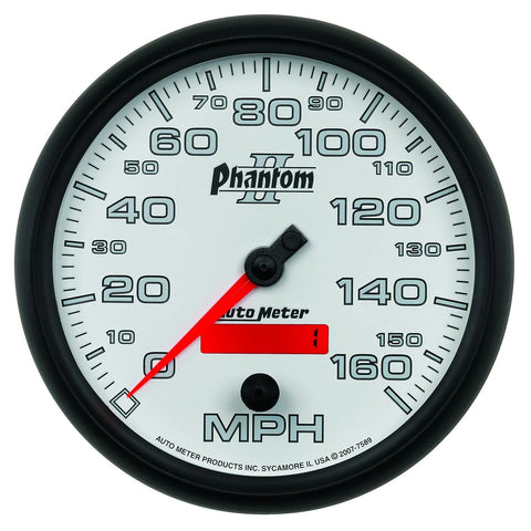 Autometer 5" Speedometer 0-160 MPH Electric Phantom II