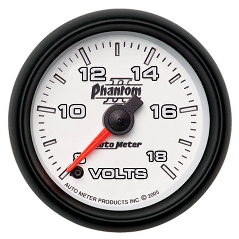 Autometer 2-1/16" Voltmeter 8-18V Digital Stepper Motor Phantom II