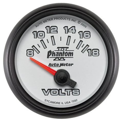 Autometer 2-1/16" Voltmeter 8-18V Air-Core Phantom II