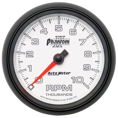 Autometer 3-3/8" In-Dash Tachometer 0-10,000 RPM Phantom II