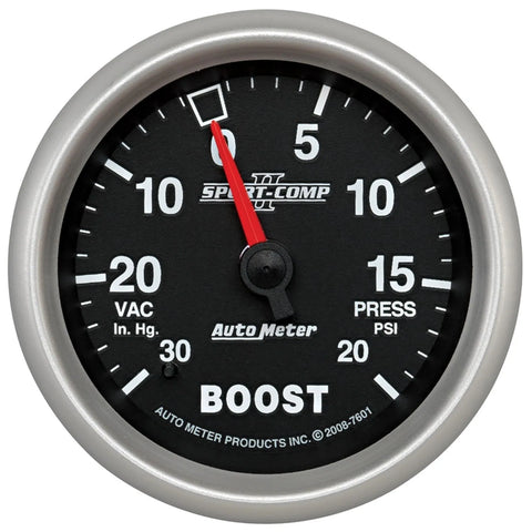 Autometer 2-5/8" Boost/Vacuum 30 In HG/20 PSI Mechanical Sport-Comp II