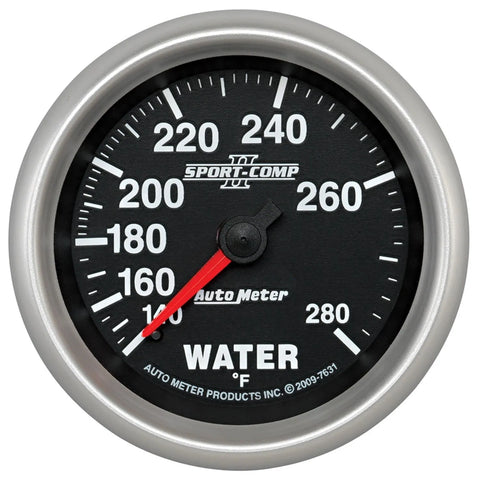 Autometer 2-5/8" Water Temperature 140-280 °F 6 Ft. Mechanical Sport-Comp II