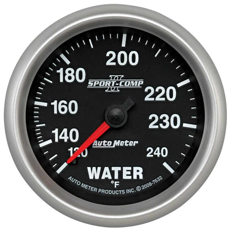 Autometer 2-5/8" Water Temperature 120-240 °F 6 Ft. Mechanical Sport-Comp II