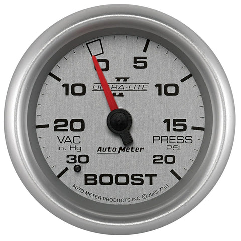 Autometer 2-5/8" Boost/Vacuum 30 In HG/20 PSI Mechanical Ultra-Lite II