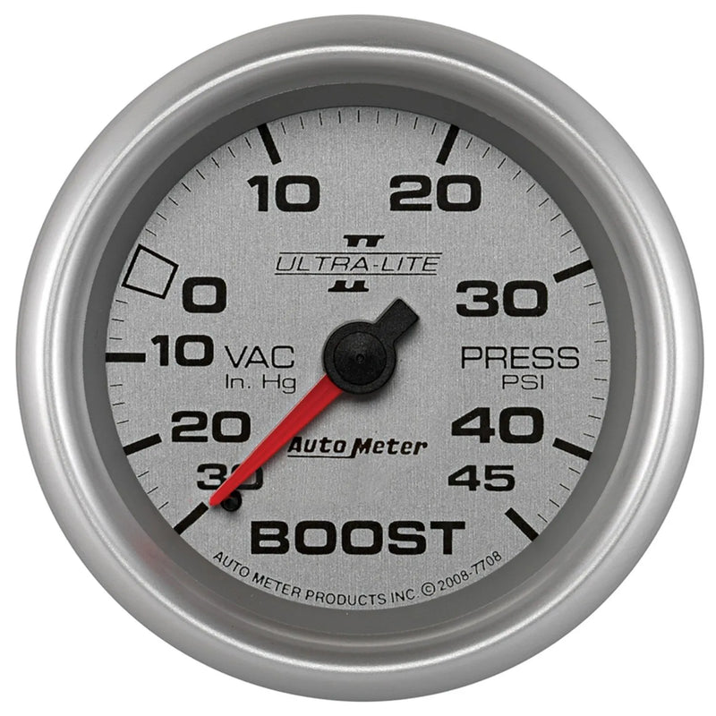 Autometer 2-5/8" Boost/Vacuum 30 In HG/45 PSI Mechanical Ultra-Lite II