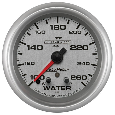 Autometer 2-5/8" Water Temperature w/Peak & Warn 100-260 °F Stepper Motor Ultra-Lite II