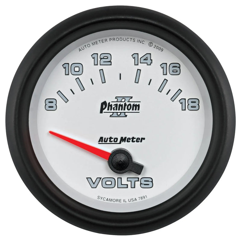Autometer 2-5/8" Voltmeter 8-18V Air-Core Phantom II