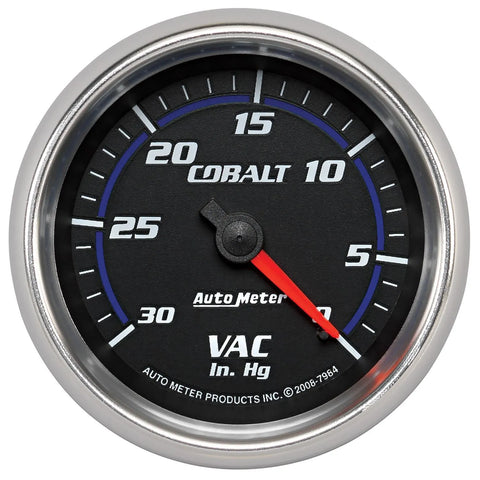 Autometer 2-5/8" Vacuum 0-30 In Hg Cobalt