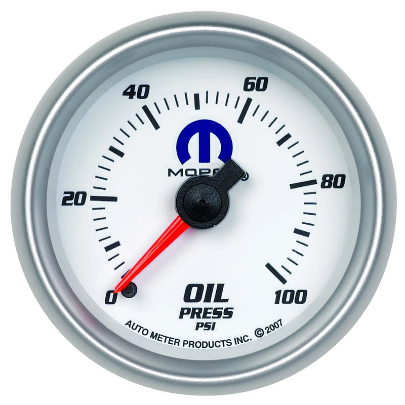 Autometer 2-1/16" Oil Pressure 0-100 PSI Mechanical White Mopar