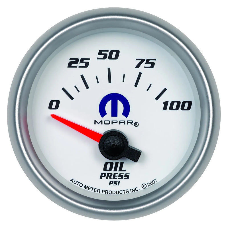 Autometer 2-1/16" Oil Pressure 0-100 PSI Air-Core White Mopar
