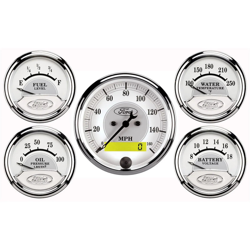 Autometer 5 Pc. Gauge Kit 3-1/8" & 2-1/16" Electric Speedometer Ford Masterpiece