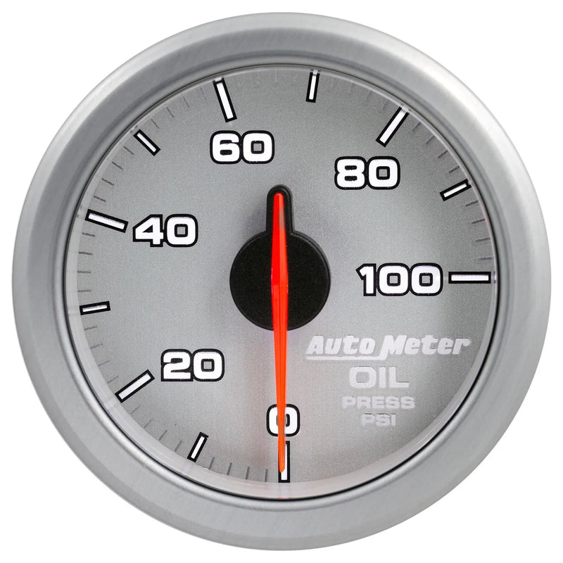 Autometer 2-1/16" Oil Press 0-100 PSI Air-Core Airdrive Silver