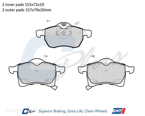 C-Plus Brake Pads Front Holden Astr Opal - DB1907CP