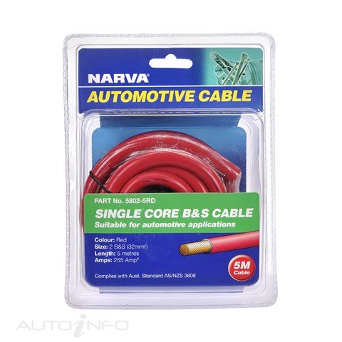 Narva Battery Cable 2B&S 255A 5M Red - 5802-5RD