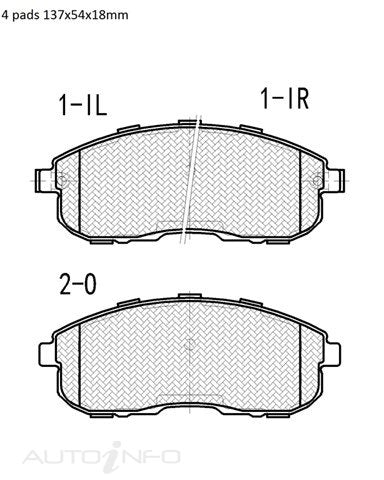Motorgear Brake Pads Front Nissan Max Primera - BDP1232