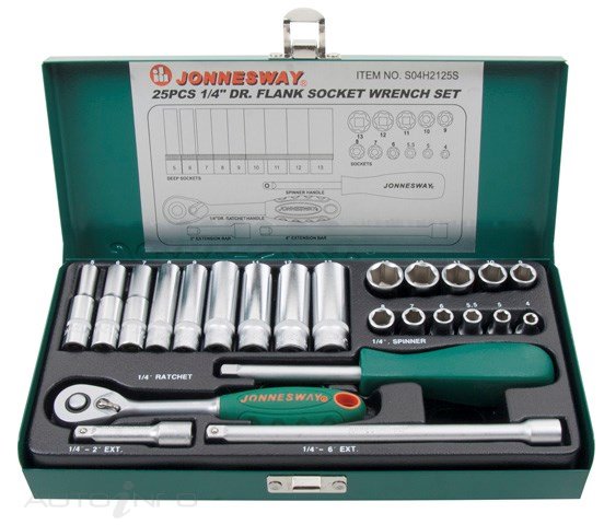 Jonnesway 1/4DR Combination Socket Set 25 PC - S04H2125S