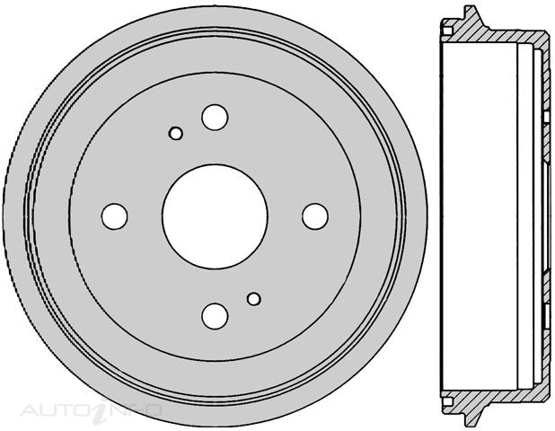 Protex Brake Drum Rear Toyota Coro Ke/ae - DRUM1737