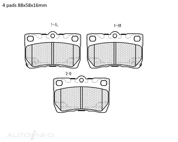 Motorgear Brake Pads Rear Lexus GS IS - BDP1854