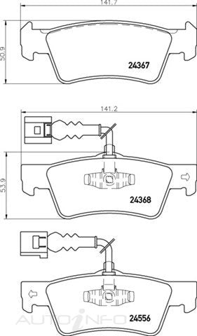 C-Plus Brake Pads Rear VW Tou Transmission 03-On - MDB2822