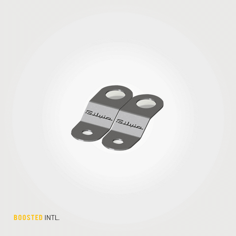 Boosted International Radiator Mounts (S13/S14/S15) - Old Silvia logo — fits Nissan Silvia