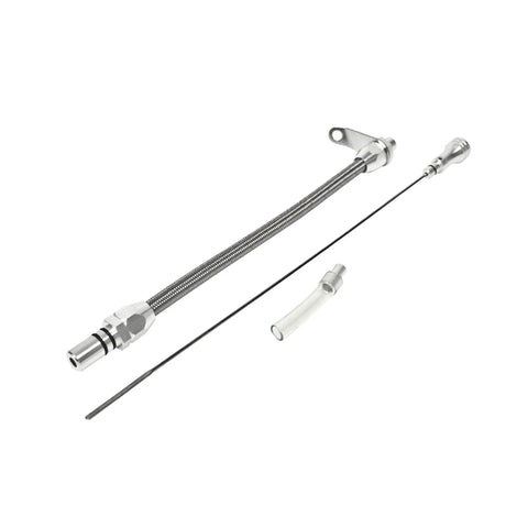 B&M Auto Transmission Dipstick & Tube - Billet Aluminum/Stainless Steel Braided Fits GM TH400 — fits Chevrolet Cama...