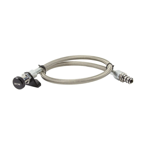 B&M Locking Auto Trans Dipstick & Tube - Billet Aluminum/Stainless Steel Braided Fits GM 6L80E