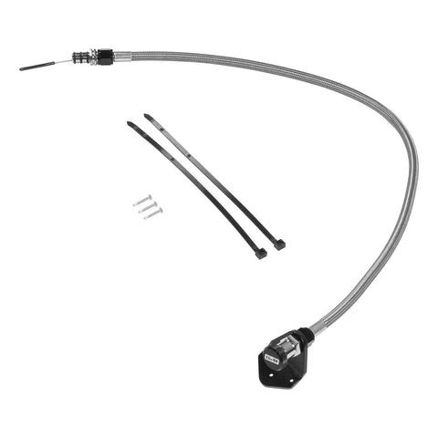 B&M Locking Auto Trans Dipstick & Tube - Billet Aluminum/Stainless Steel Braided — fits Chevrolet Camaro Gen 6