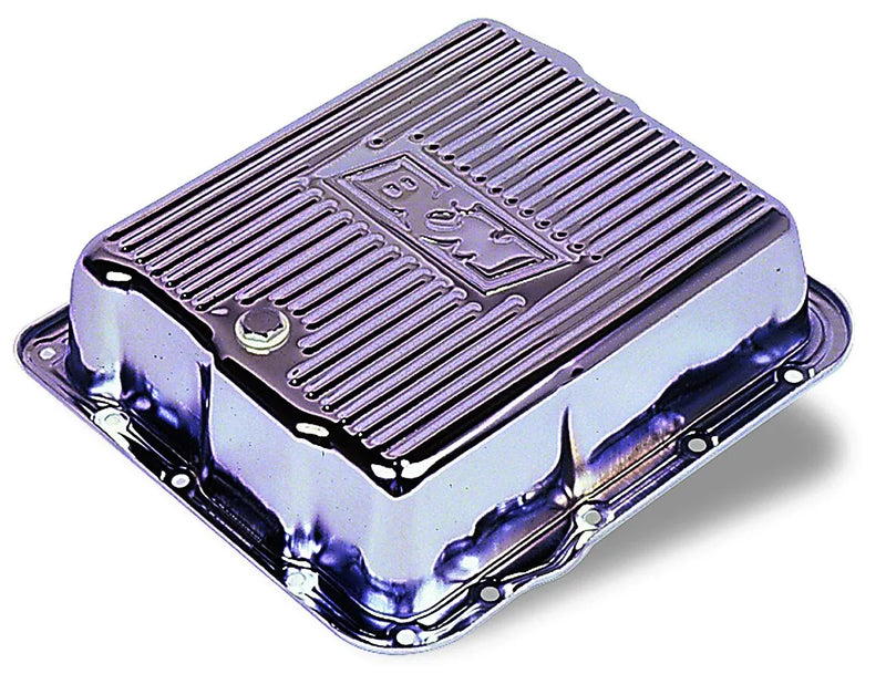 B&M 70289 Hi-Tek Deep Transmission Pan - Chrome Fits GM