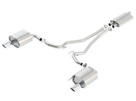 Borla Exhaust EC-Type Cat Back Stainless Steel Single Round Rolled Tips Exhaust (Mustang Ecoboost 15-19)