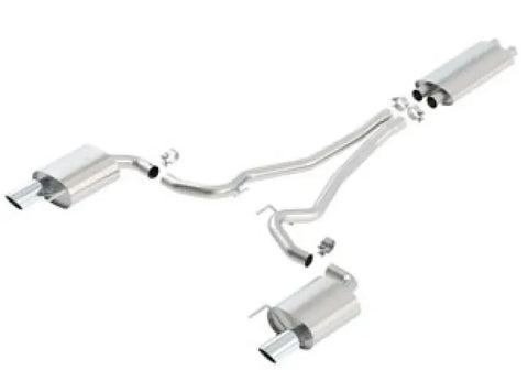 Borla Exhaust EC-Type CB Stainless Steel Single Round Rolled Tips Exhaust (Mustang GT 15-17)