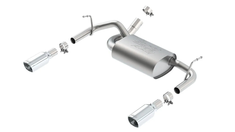 Borla Exhaust Rear Section Atak Single Sqaure Rolled Angle-Cut Exit Exhaust (Wrangler 12-18) — fits Jeep Wrangler