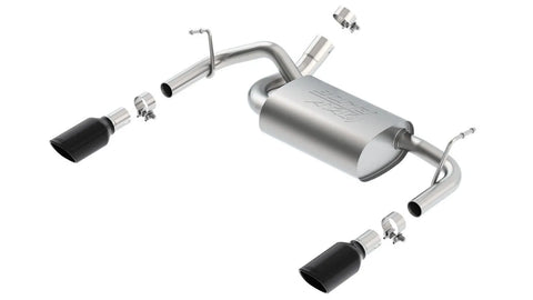 Borla Exhaust Atak Single Square Rlld Angle-Cut Black Chrome Exhaust (Wrangler 12-18) — fits Jeep Wrangler