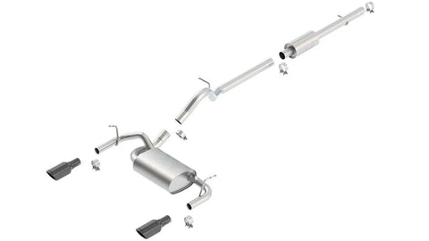 Borla Exhaust 2.5in 2in Tip 3.5inx3.28in Black Chrome (Wrangler 12-18) — fits Jeep Wrangler