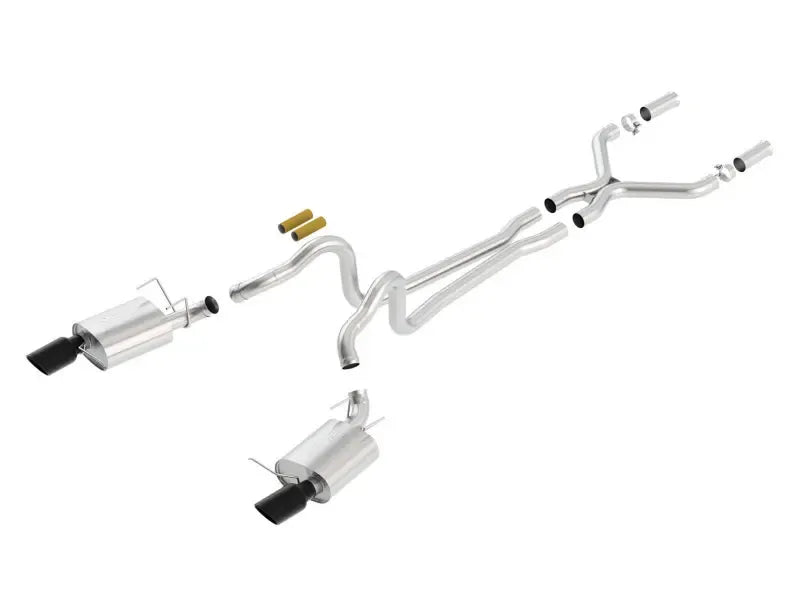Borla Exhaust Single Split Rear Exit Atak Black Chrome CB Exhaust (Mustang GT 13-14/Boss 302 13-14)