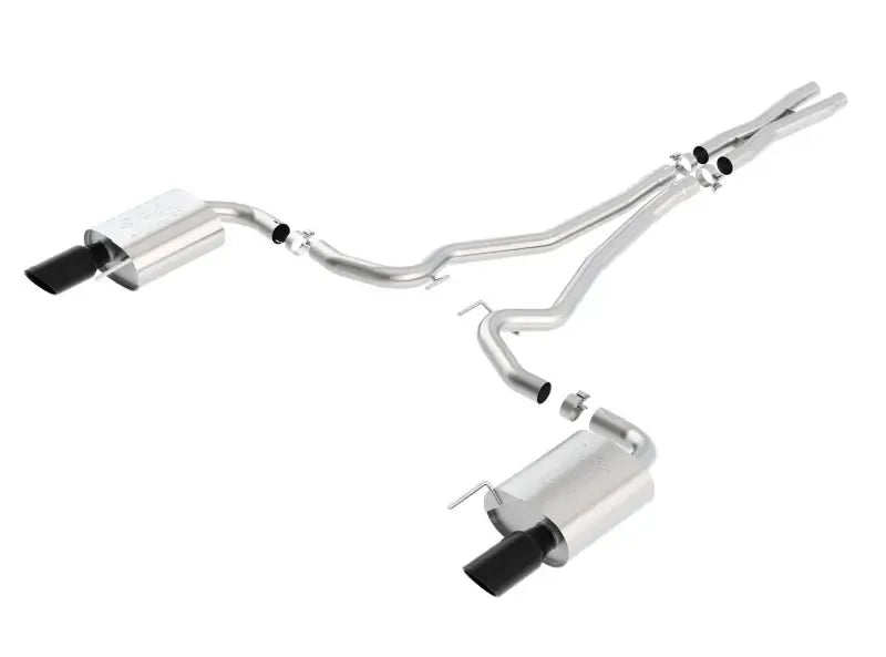 Borla Exhaust Atak S Cat-Back 2.5in Pipe 4in Tip - Black Chrome (Mustang GT 15-17) — fits Ford Mustang