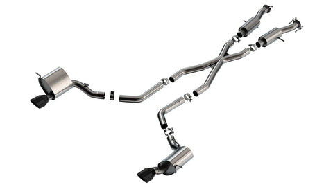 Borla Exhaust S-Type Cat-Back Exhaust System - Black Tips T-304SS (Grand Cherokee 15-21) — fits Jeep Grand Cherokee