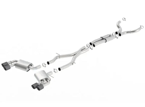 Borla Exhaust 4in Dual Carbon Fiber Tips Dual Split Exit S-Type Cat-Back Exhaust (Camaro 16-23)