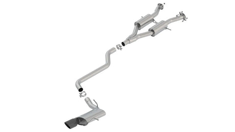Borla Exhaust 2.50in S-Type Cat-Back Exhaust Black Chrome Tip (Grand Cherokee 14-21) — fits Jeep Grand Cherokee