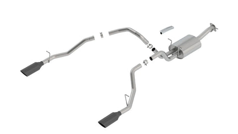 Borla Exhaust Touring Stainless Steel Cat-Back Exhaust - Black Chrome Tip (Ram 1500 19-24) — fits Dodge Ram 1500