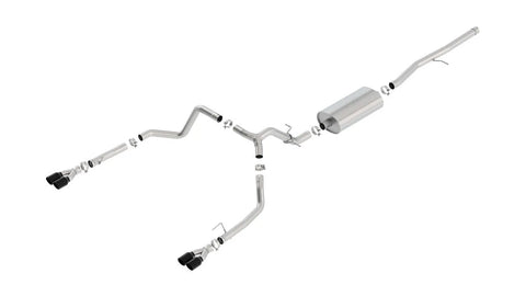 Borla Exhaust Touring Cat-Back w/Quad BC Round Tips (Silverado 1500 19-24) — fits Chevrolet Silverado 1500