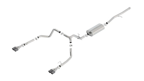 Borla Exhaust Touring Cat-Back w/Quad CF Round Tips (Silverado 1500 19-24) — fits Chevrolet Silverado 1500