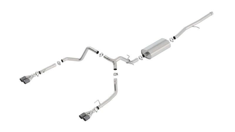 Borla Exhaust Touring Cat-Back w/Quad CF Round Tips (Silverado 1500 19-24) — fits Chevrolet Silverado 1500