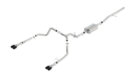 Borla Exhaust S-Type Cat-Back w/Quad BC Round Tips (Silverado 1500 19-24) — fits Chevrolet Silverado 1500
