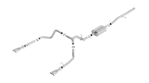 Borla Exhaust S-Type Cat-Back w/Quad Square Tips (Silverado 1500 19-24) — fits Chevrolet Silverado 1500