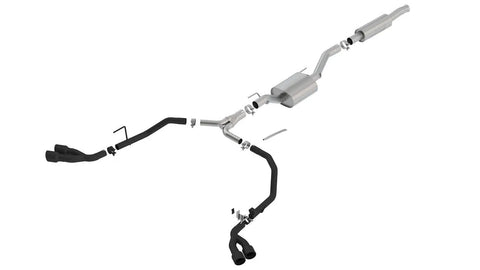 Borla Exhaust 2.75-2in S-Type Cat-Back Ceramic Blk TailPipe & Tips (Gladiator 20-23) — fits Jeep Gladiator