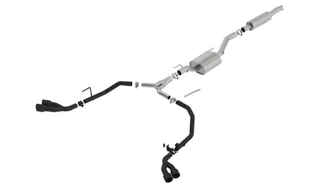 Borla Exhaust 2.75-2in Atak Cat-Back Ceramic Blk TailPipe & Tips (Gladiator 20-23) — fits Jeep Gladiator