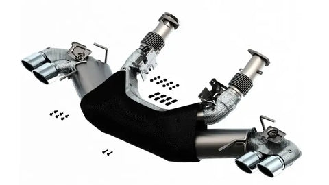 Borla Exhaust S-Type Exhaust System Dual Round A/C Tips 4inx 4.75in (Corvette 20-24)