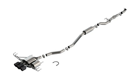 Borla Exhaust Atak Cat-Back Exhaust w/4in Black Anodized Carbon Fiber Tips (Civic Type R 23) — fits Honda Civic Type