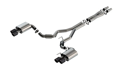 Borla Exhaust 3 in S-Type Cat-Back Non-Active Exhaust- Carbon Fiber Quad Tip (Mustang GT 24)