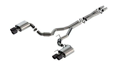 Borla Exhaust 3 in Atak Cat-Back Non-Active Exhaust- Carbon Fiber Quad Tip (Mustang GT 24)